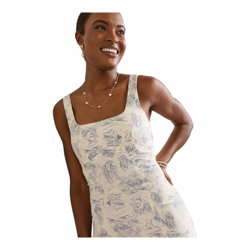 Francesca’s Blue Toile Print Midi Dress – Size XL